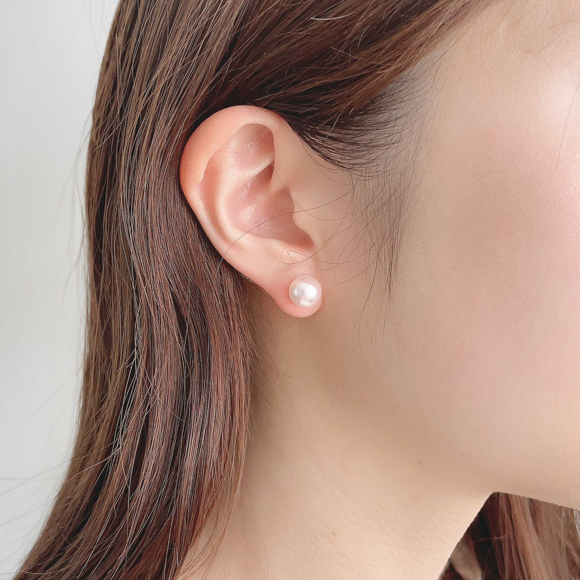 LUXE あこや真珠 ピアス8.5-9.0mm K18 フリンジチャーム付き | WSP