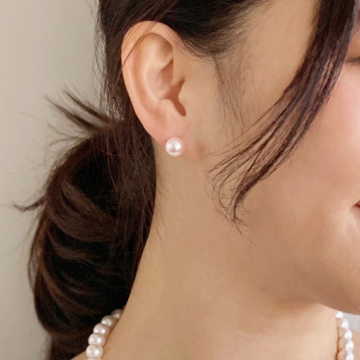 WEB限定】LUXE あこや真珠 ピアス8.5-9.0mm K18YG/PT900 | WSP（ダブル