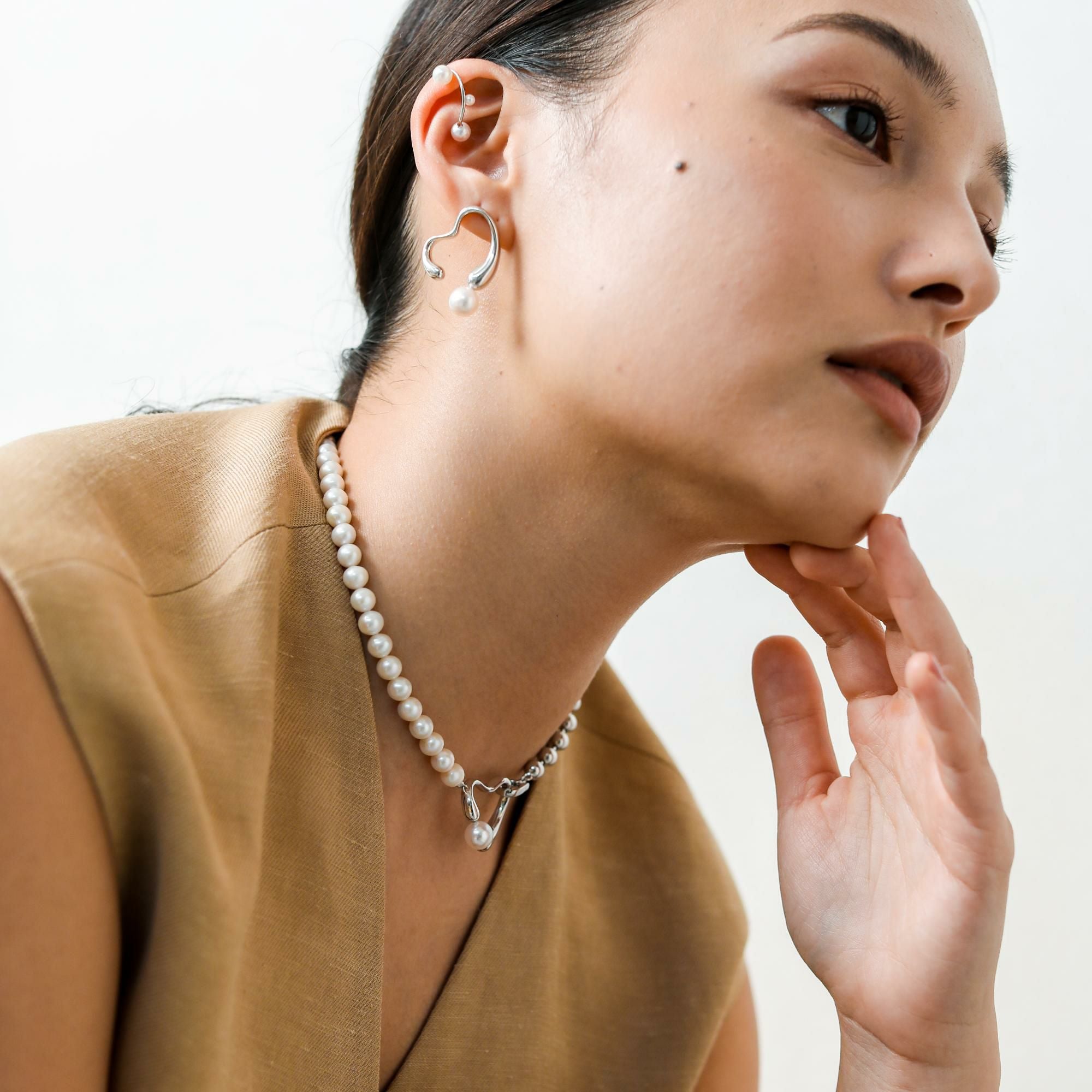 Melodie メロディネックレス あこや真珠 6.0-8.5mm SV925 [MARLENA