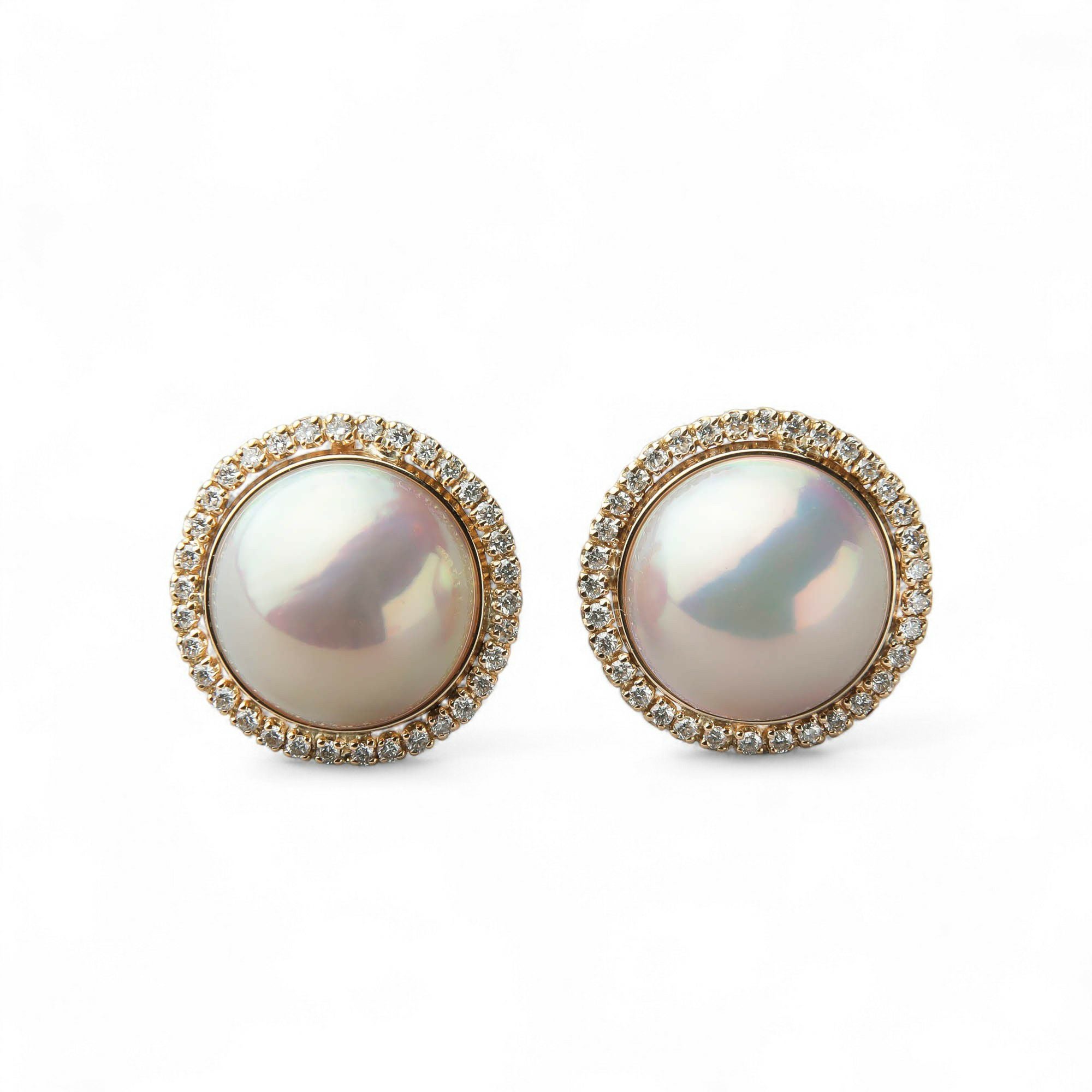 マベ真珠 ダイヤモンドピアス13mmUP K18YG 取り巻き [WSP] | その他