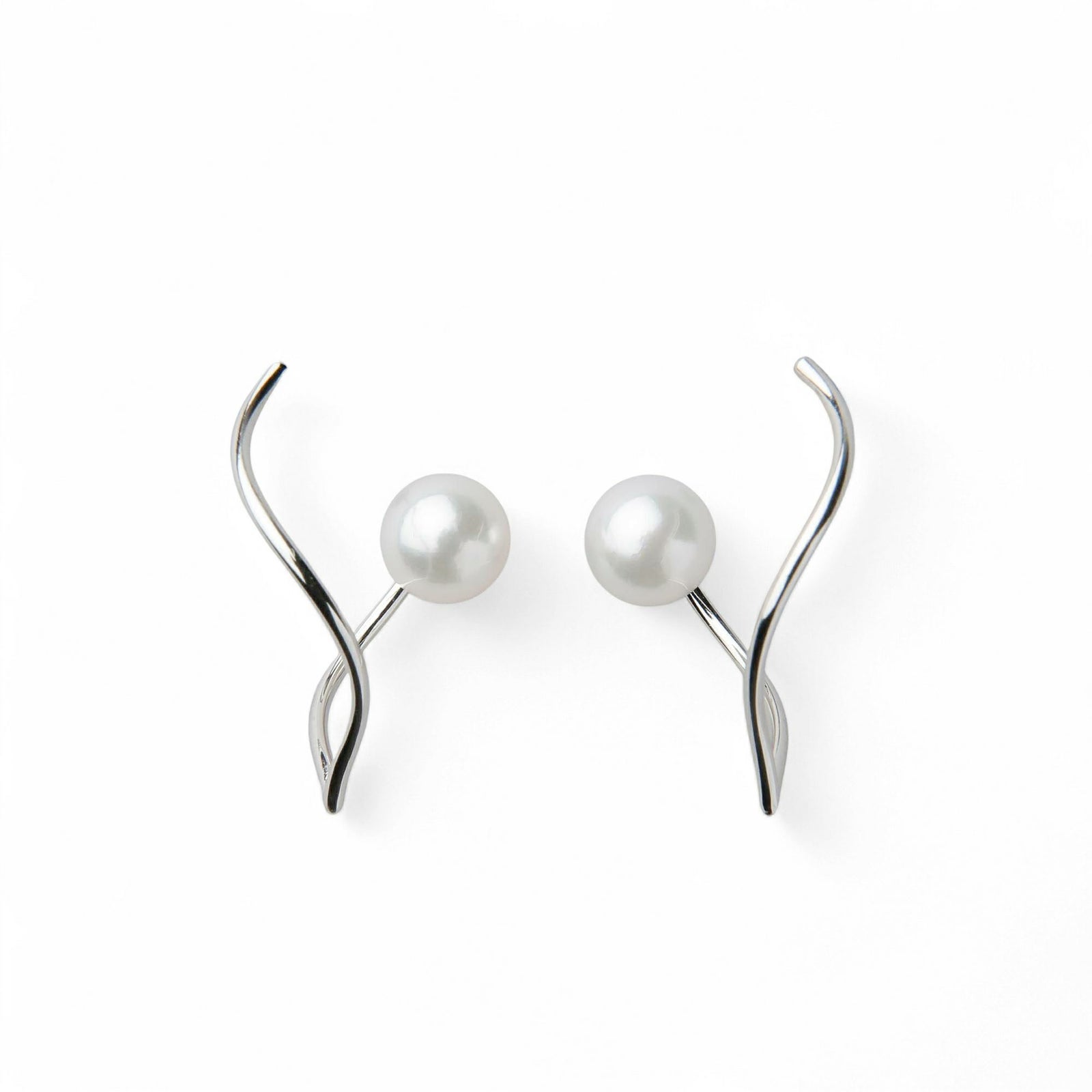  Foglia あこや真珠 ピアス6.0-6.5cm K18YG/K18WG