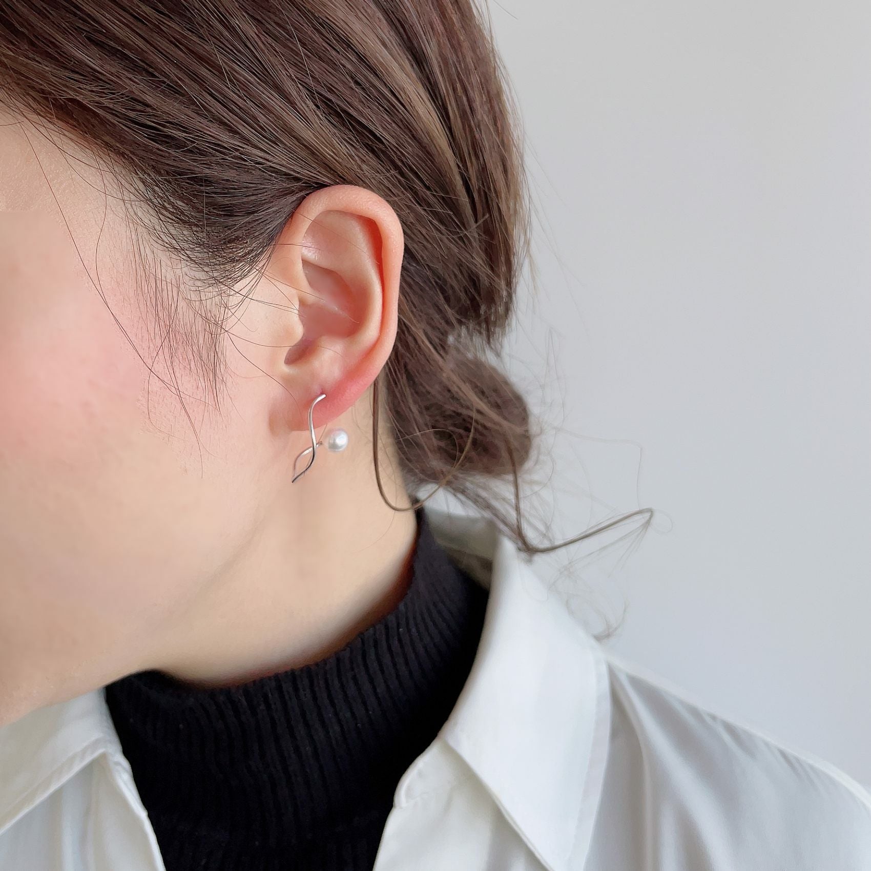Foglia あこや真珠 ピアス6.0-6.5cm K18YG/K18WG | WSP（ダブル
