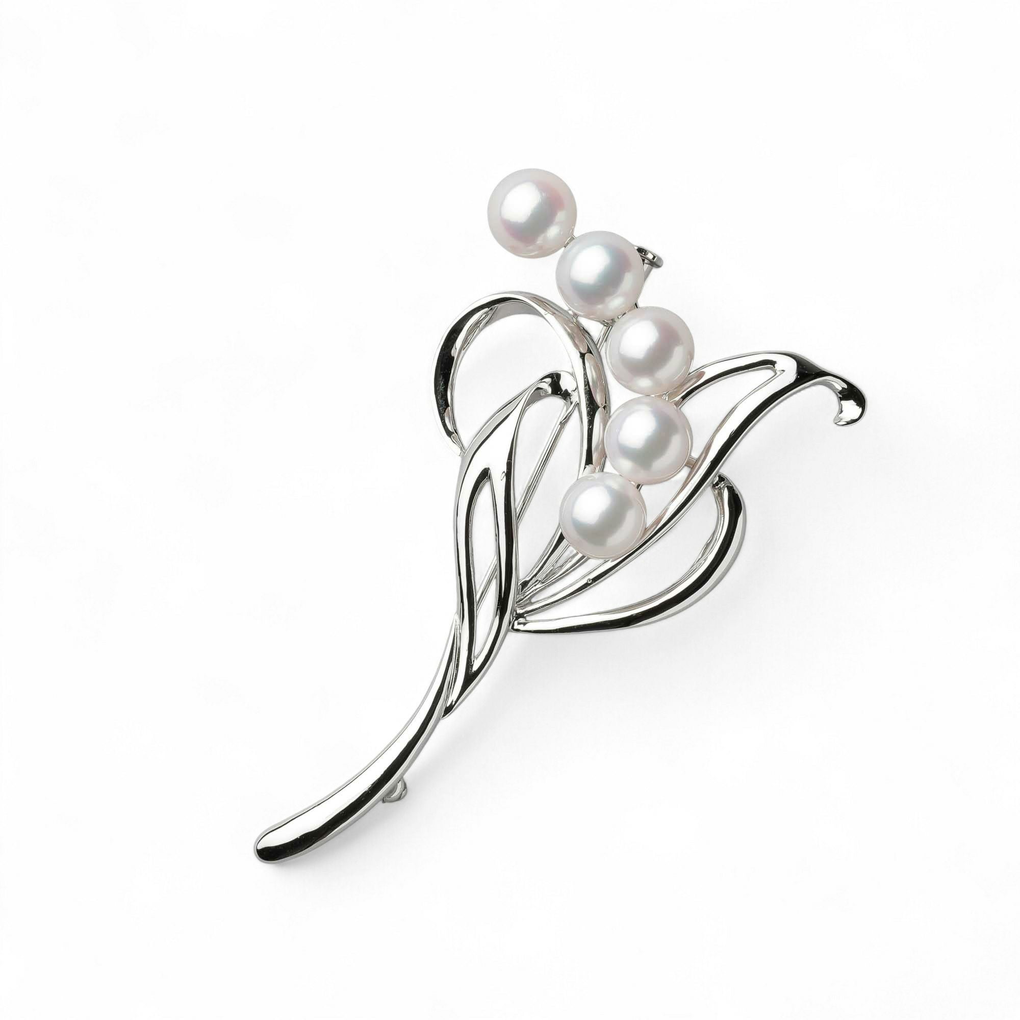 あこや真珠 ブローチ スズラン7.0-7.5mm SV925 | パールブローチ