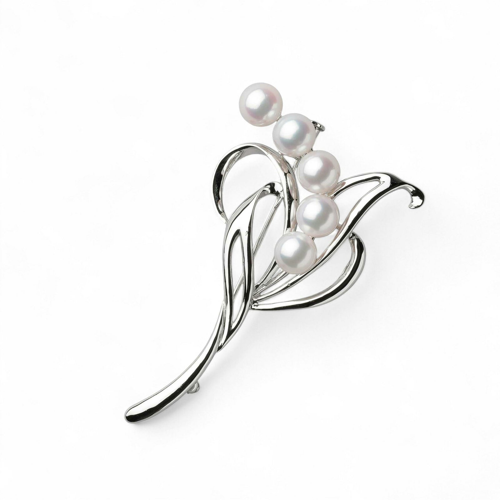 あこや真珠 ブローチ スズラン7.0-7.5mm　SV925