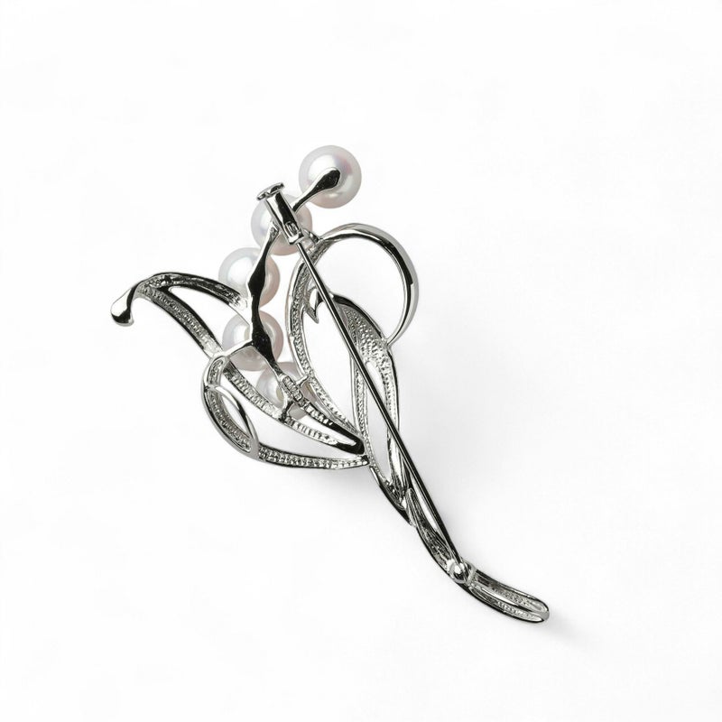 あこや真珠 ブローチ スズラン7.0-7.5mm　SV925