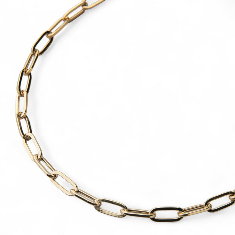 lien ペーパークリップチェーン　40cm/4.5mm K18YG 中空