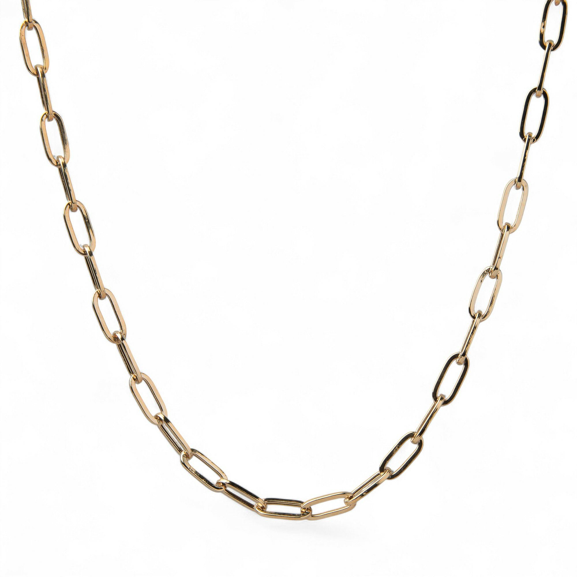 lien ペーパークリップチェーン(太) 50cm/4.2mm K18YG 中空 | チェーン