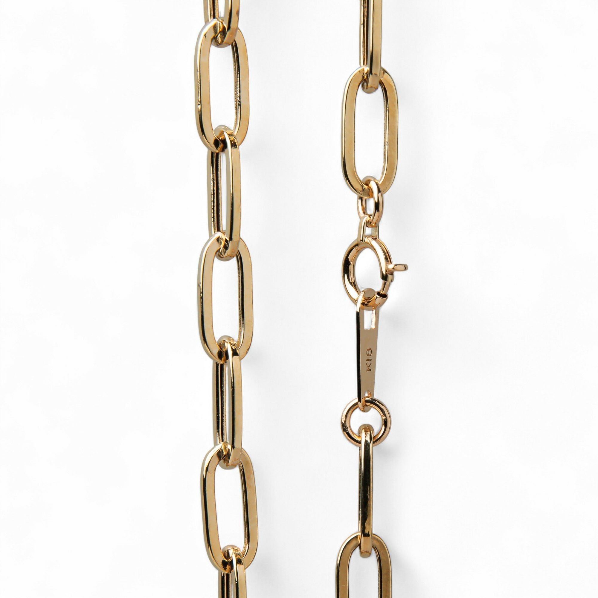 lien ペーパークリップチェーン(太) 50cm/4.2mm K18YG 中空 | チェーン