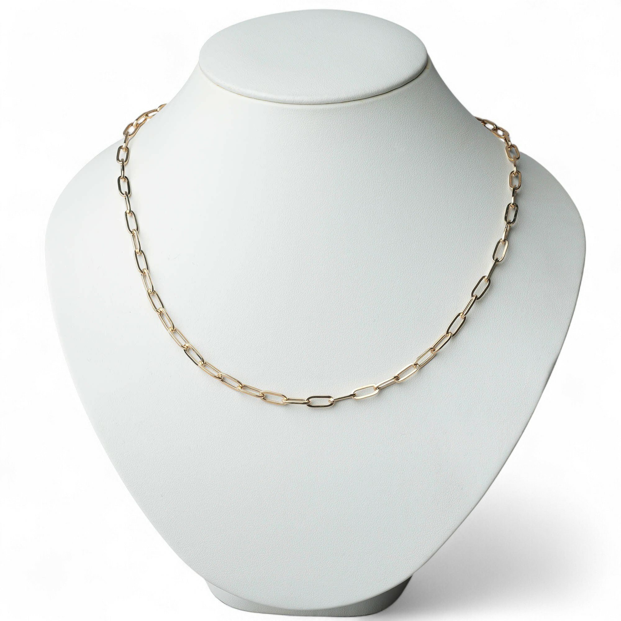 lien ペーパークリップチェーン(太) 50cm/4.2mm K18YG 中空 | チェーン