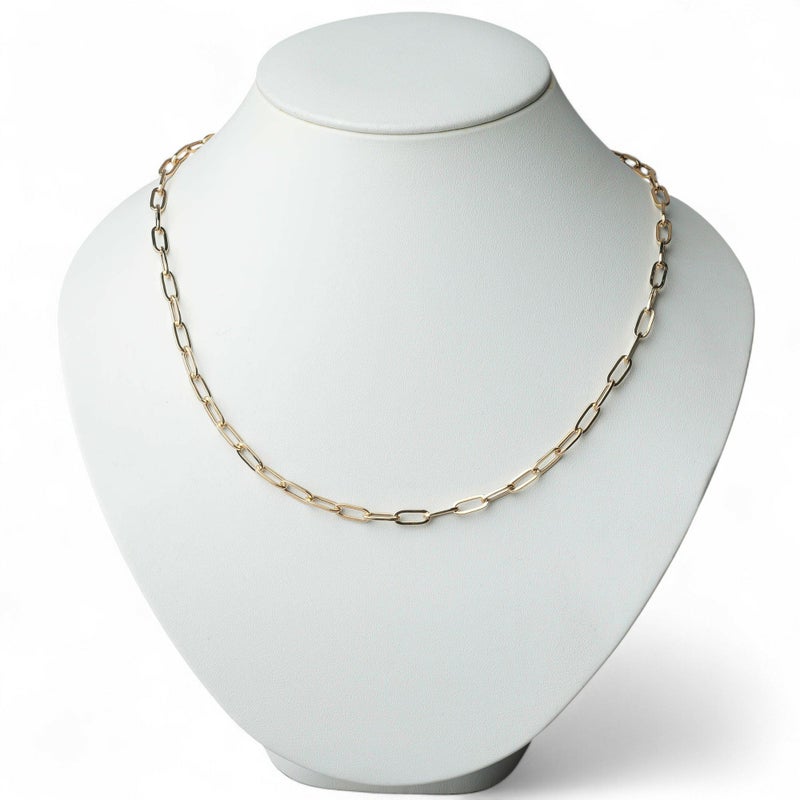  lien ペーパークリップチェーン　50cm/4.5mm K18YG 中空