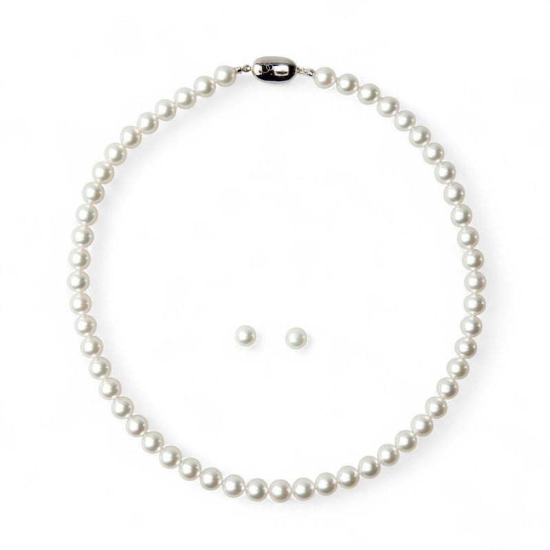 無調色 あこや真珠 ネックレスセット　7.5-8.0mm -準花珠-