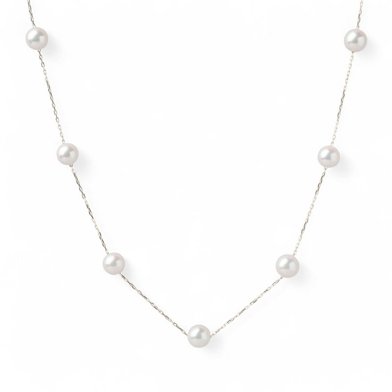 あこや真珠 ステーションペンダント　6.5-7.0mm K18YG