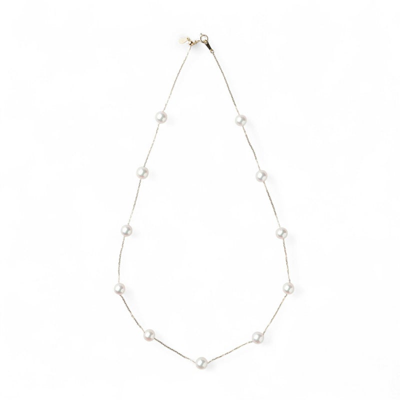 あこや真珠 ステーションペンダント　6.5-7.0mm K18YG