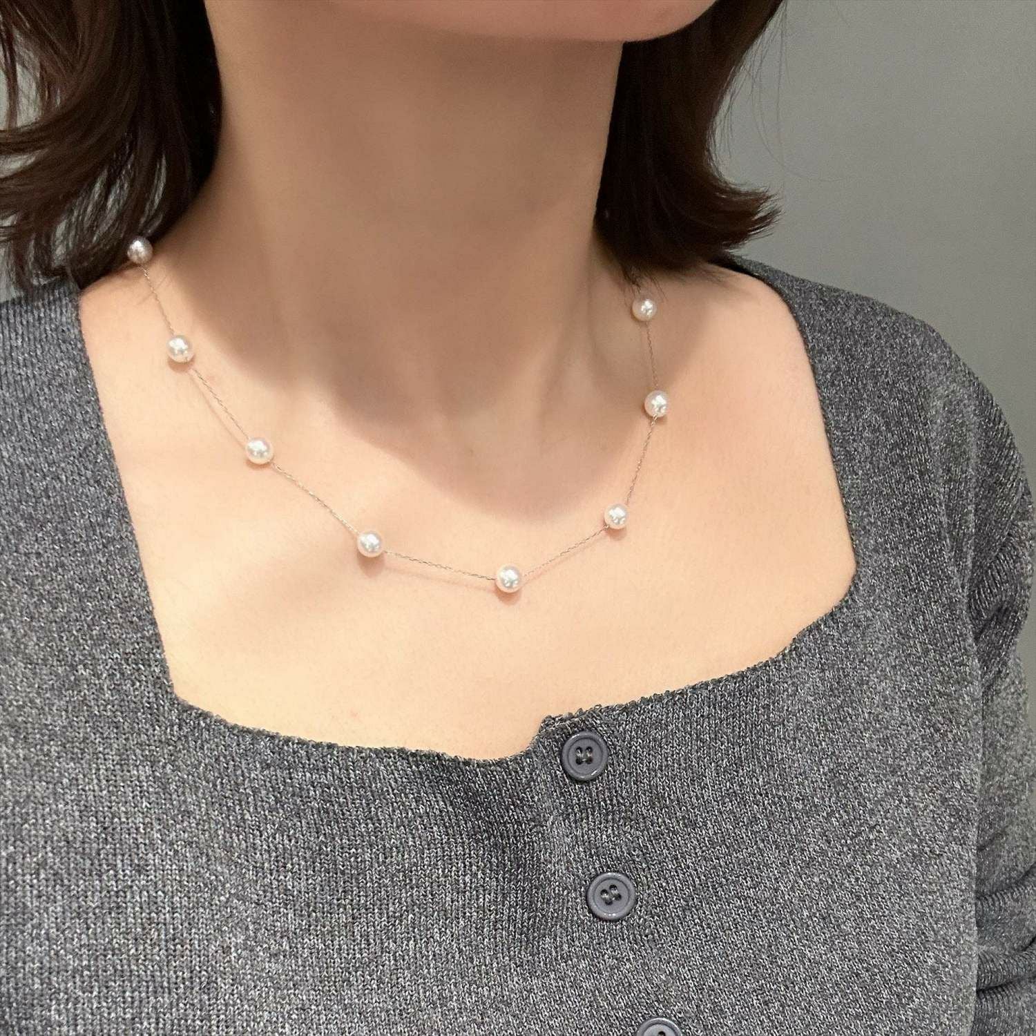 あこや真珠 ステーションペンダント 6.5-7.0mm K18YG | あこや真珠