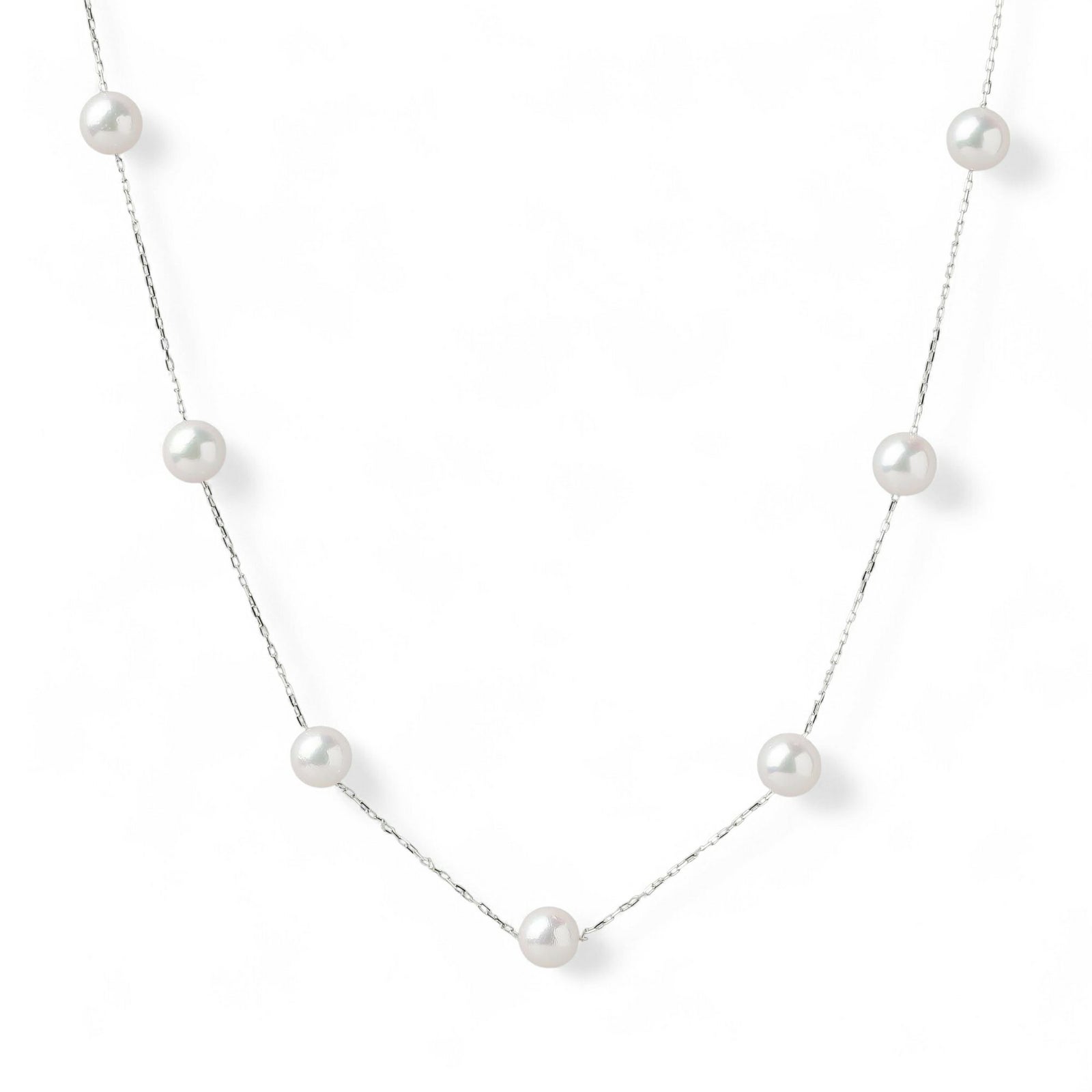 あこや真珠 ステーションペンダント　6.5-7.0mm K18WG