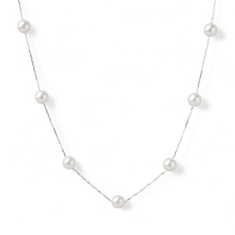 あこや真珠 ステーションペンダント　6.5-7.0mm K18WG