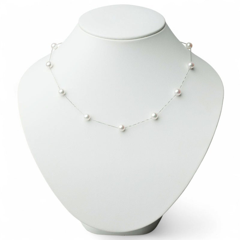 あこや真珠 ステーションペンダント　6.5-7.0mm K18WG