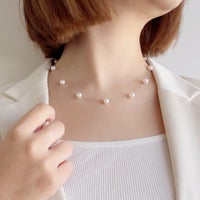 あこや真珠 ステーションネックレス 6.5-7.0mm K18WG | WSP（ダブル 