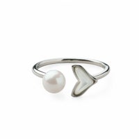 あこや真珠/白蝶シェル フォークリング 5.5-6.0mm PT900 ホエール 