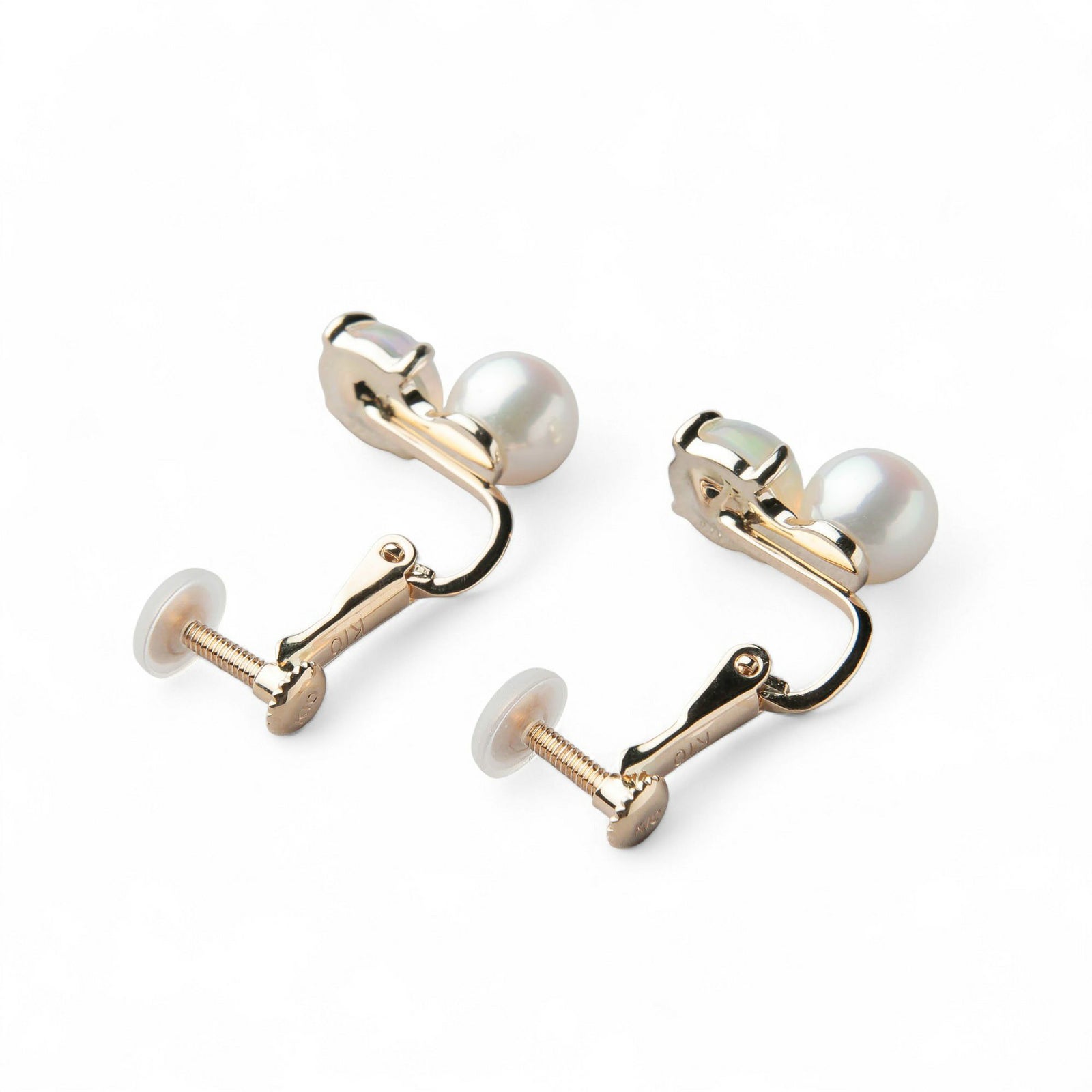 あこや真珠×オパール イヤリング　5.5-6.0mm/6mmUP K10YG