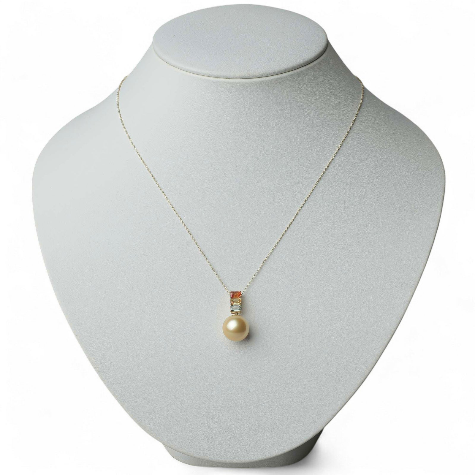 南洋白蝶真珠 サファイア ペンダント　12mm K18YG ゴールド