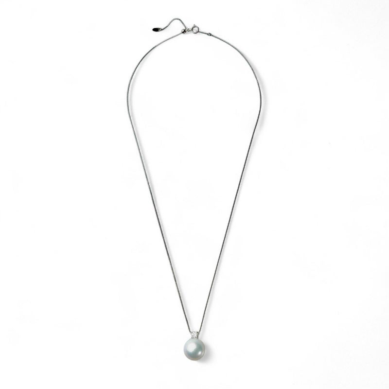 南洋白蝶真珠 ダイヤ ペンダント13.2mm PT900/850 -Aurora Venus-