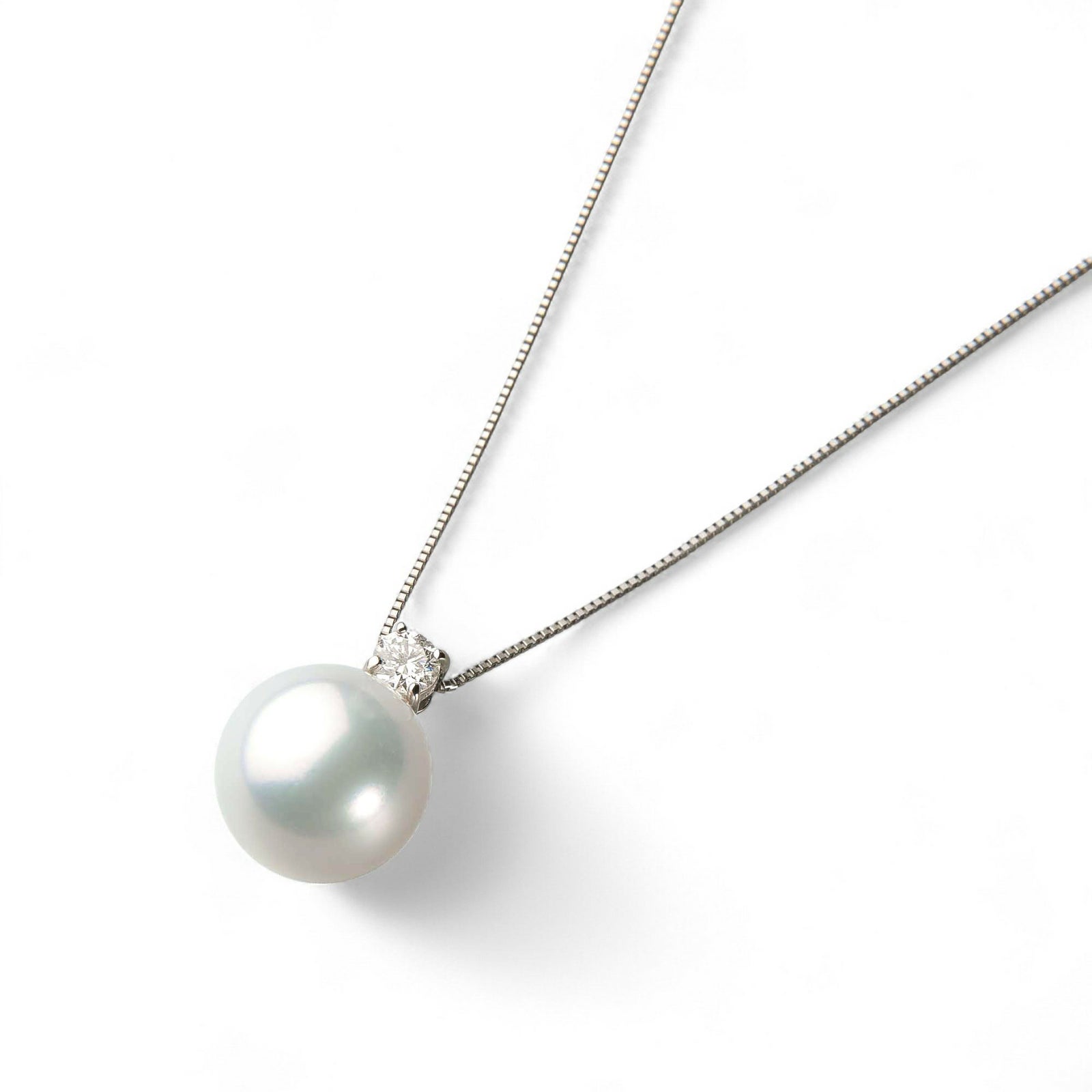南洋白蝶真珠 ダイヤ ペンダント13.2mm PT900/850 -Aurora Venus-