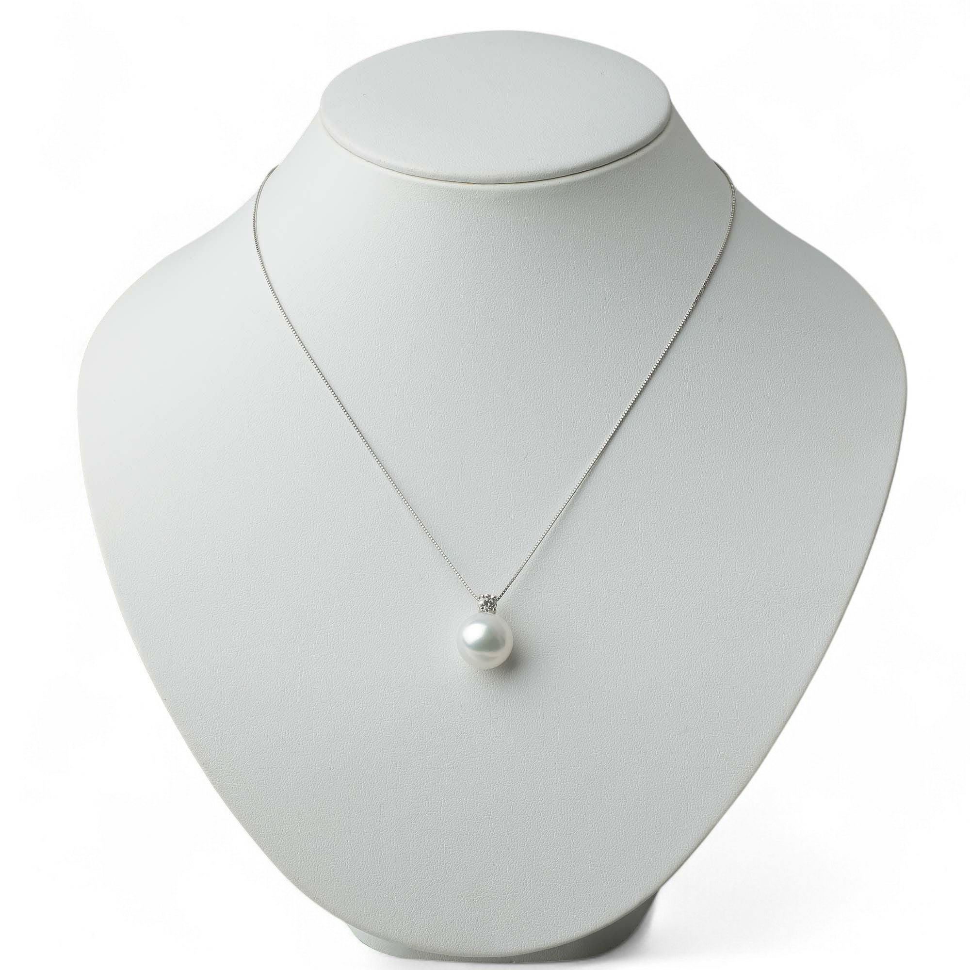 南洋白蝶真珠 ダイヤモンド ペンダント13.2mm PT900/850 -Aurora Venus