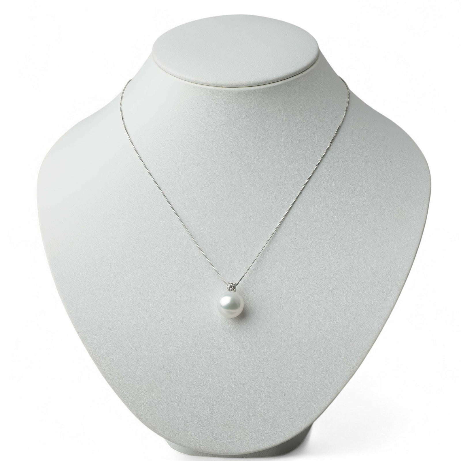 南洋白蝶真珠 ダイヤ ペンダント13.2mm PT900/850 -Aurora Venus-