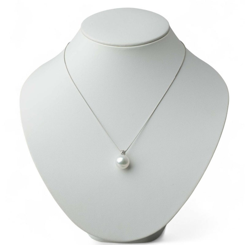 南洋白蝶真珠 ダイヤ ペンダント13.2mm PT900/850 -Aurora Venus-