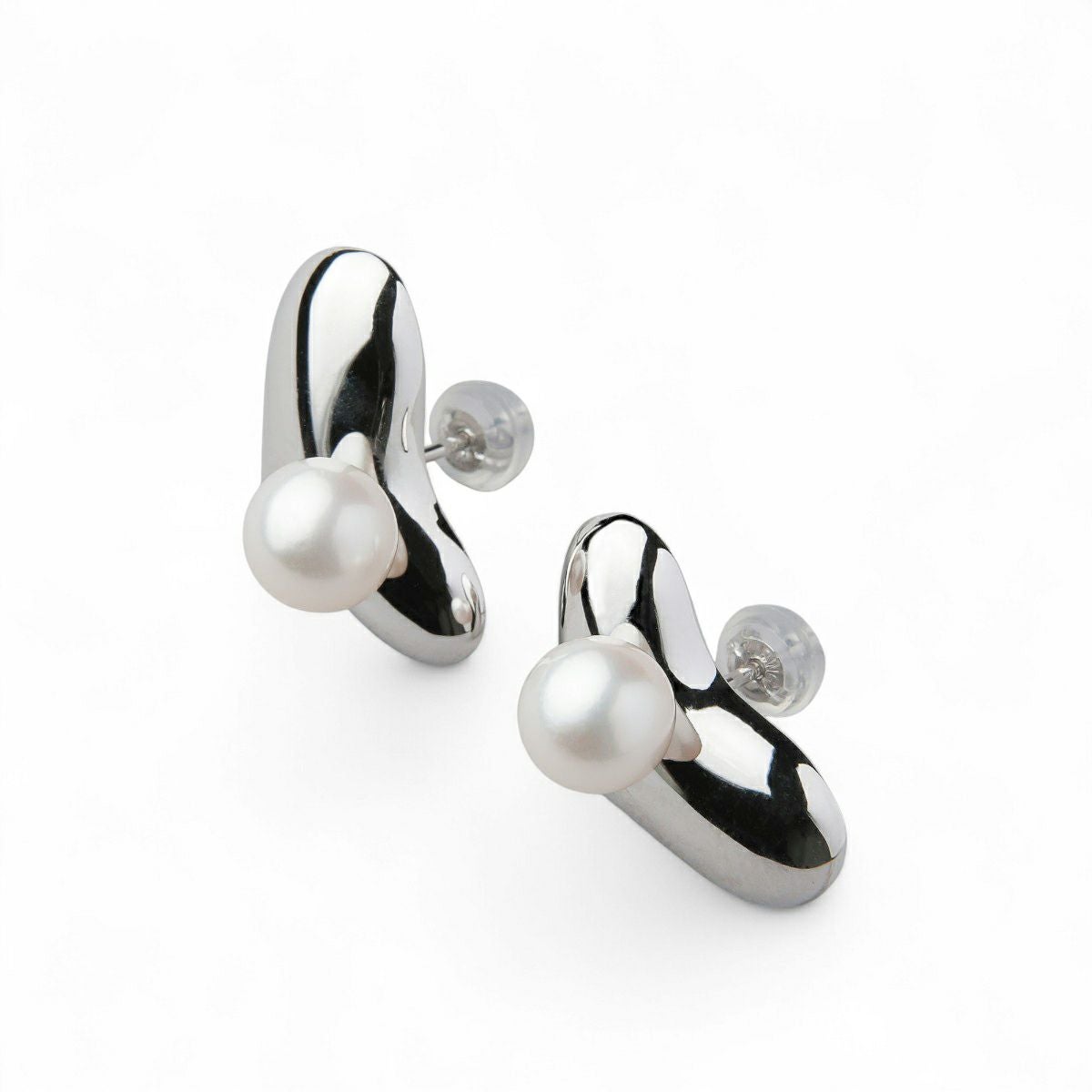 Supple あこや真珠 ハートピアス　7.0-7.5mm SV925