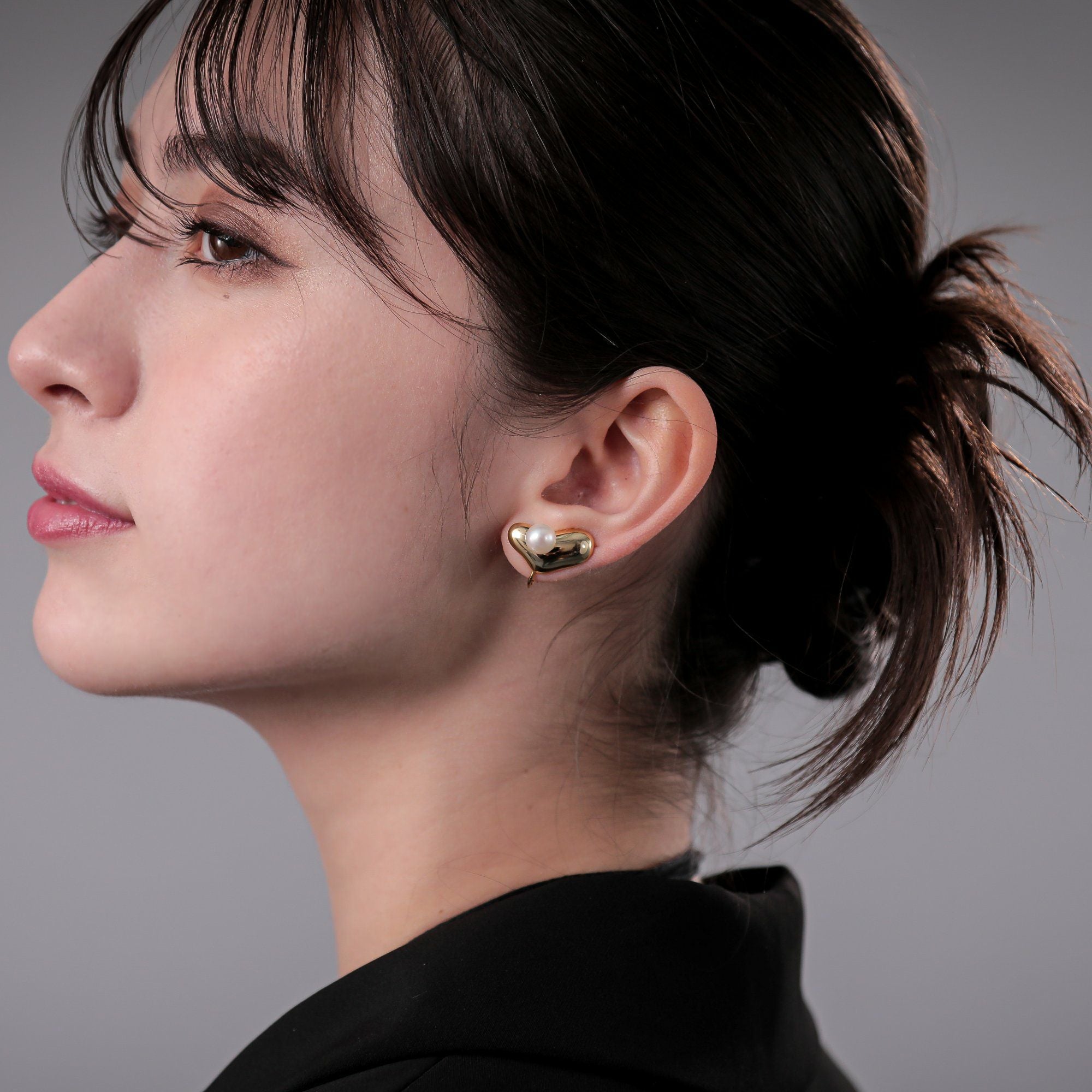 Supple あこや真珠 ハートイヤリング 7.0-7.5mm SV925 GP | あこや真珠