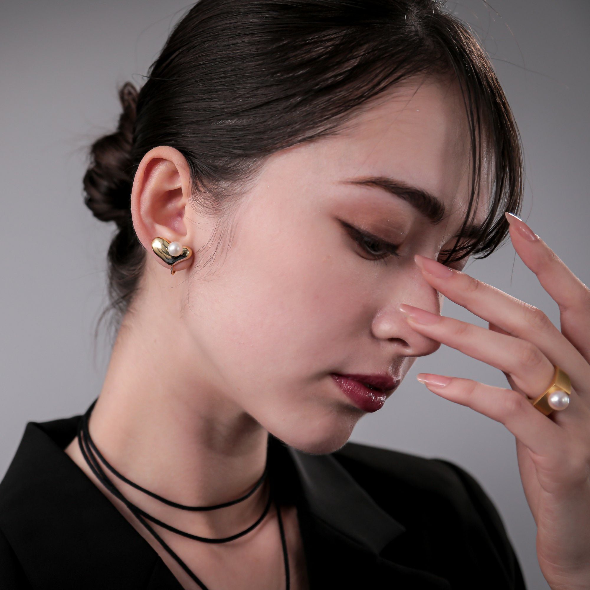 Supple あこや真珠 ハートイヤリング 7.0-7.5mm SV925 GP | あこや真珠