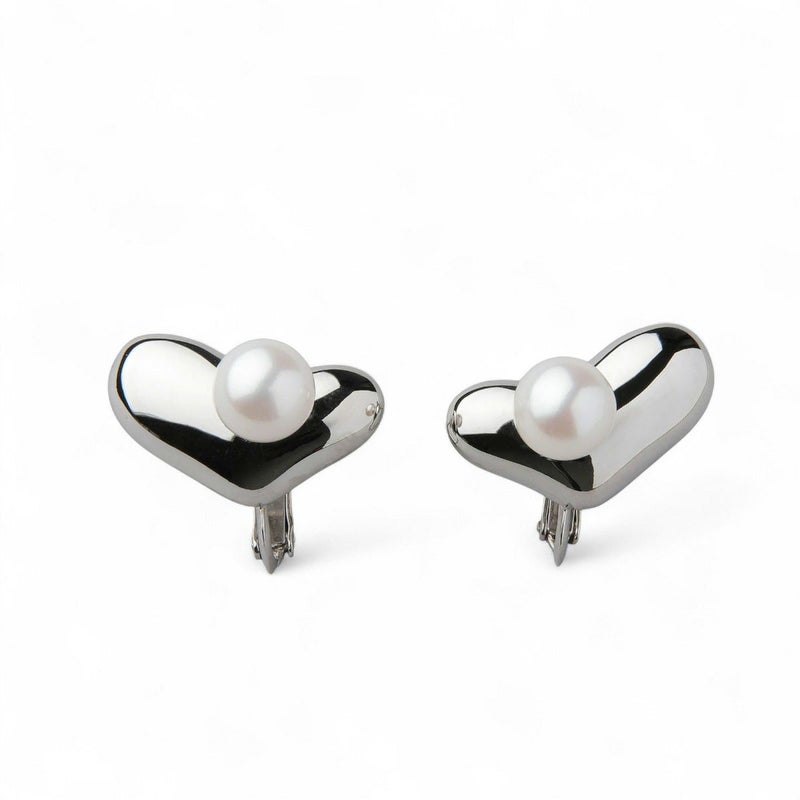 Supple あこや真珠 ハートイヤリング　7.0-7.5mm SV925