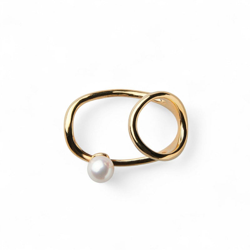  Supple あこや真珠 ダブルフィンガーリング　8.5-9.0mm SV925 GP