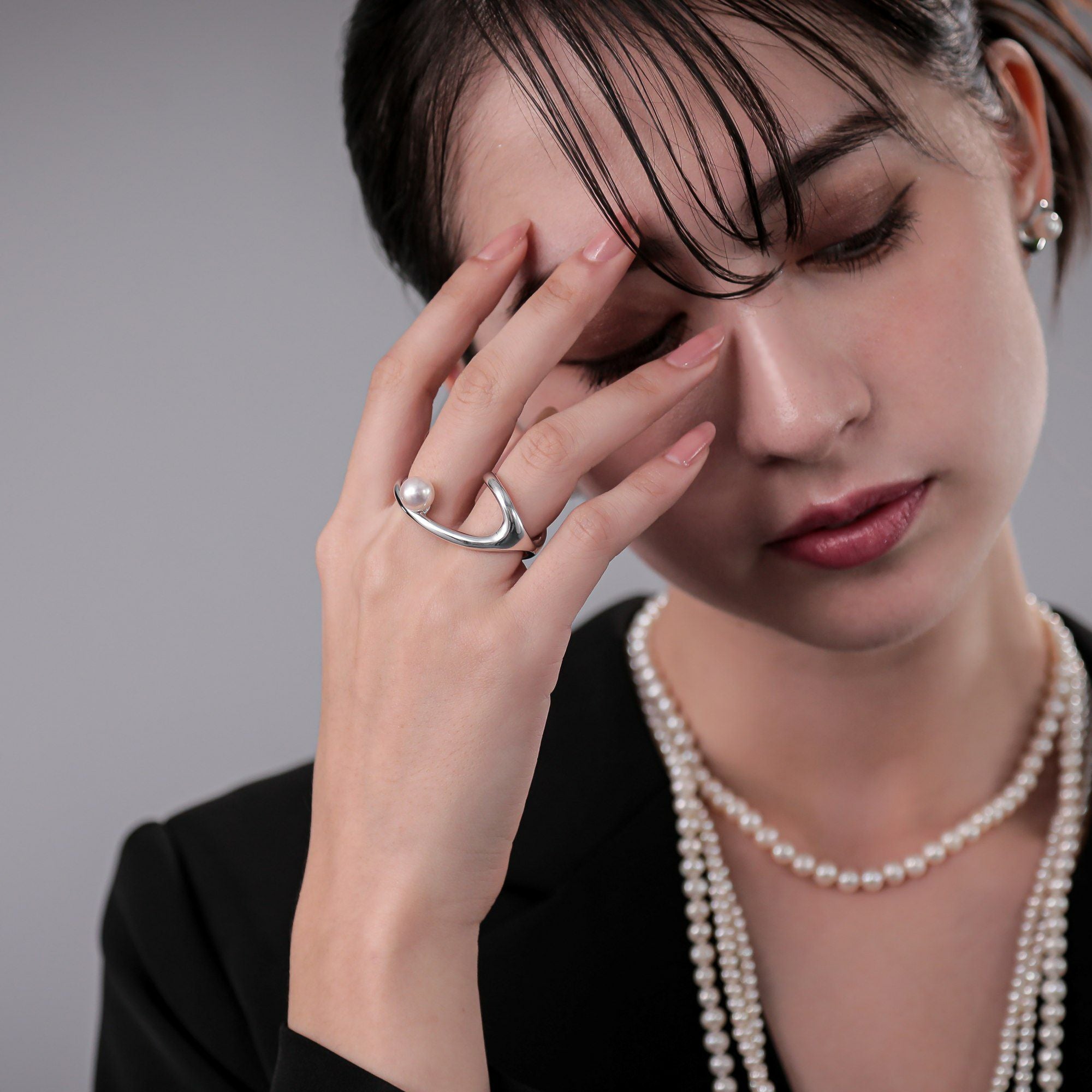 Supple あこや真珠 ダブルフィンガーリング 8.5-9.0mm SV925 | あこや