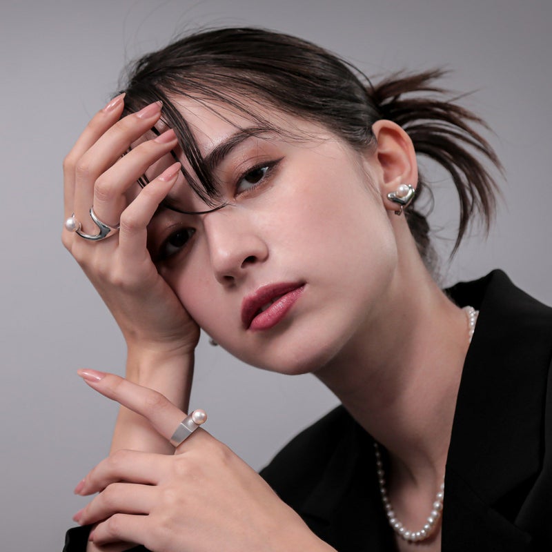 Supple あこや真珠 シグネットリング 8.5-9.0mm SV925