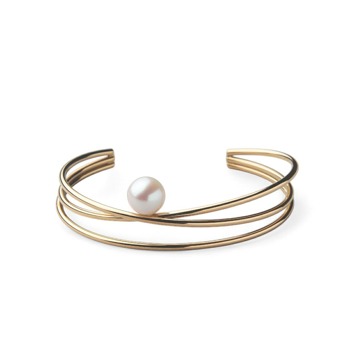Supple あこや真珠 3連バングル 8.5-9.0mm SUS316L GP | ブレスレット
