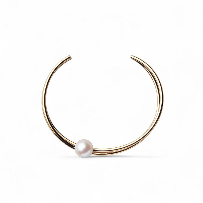 Supple あこや真珠 3連バングル　8.5-9.0mm SUS316L GP