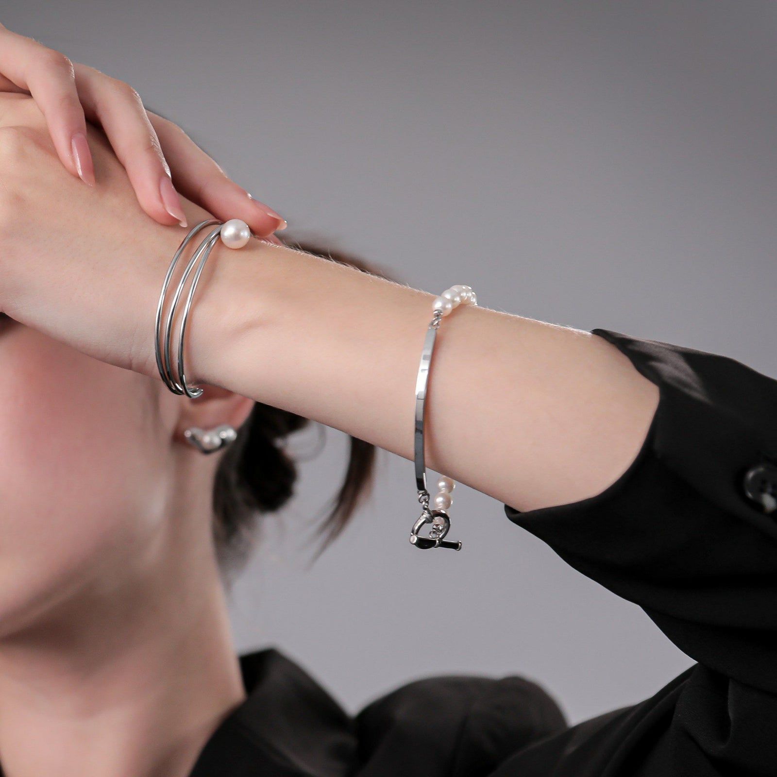 Supple あこや真珠 ハーフブレスレット　5.5-6.0mm SUS316L