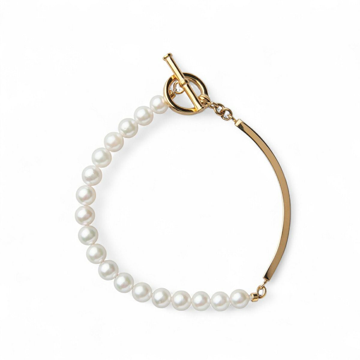 Supple あこや真珠 ハーフブレスレット　5.5-6.0mm SUS316L GP