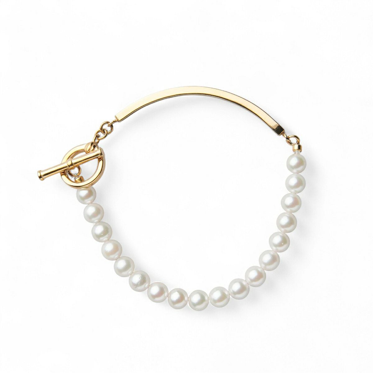 Supple あこや真珠 ハーフブレスレット　5.5-6.0mm SUS316L GP