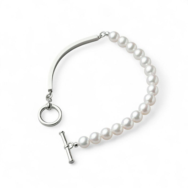 Supple あこや真珠 ハーフブレスレット　6.5-7.0mm SUS316L