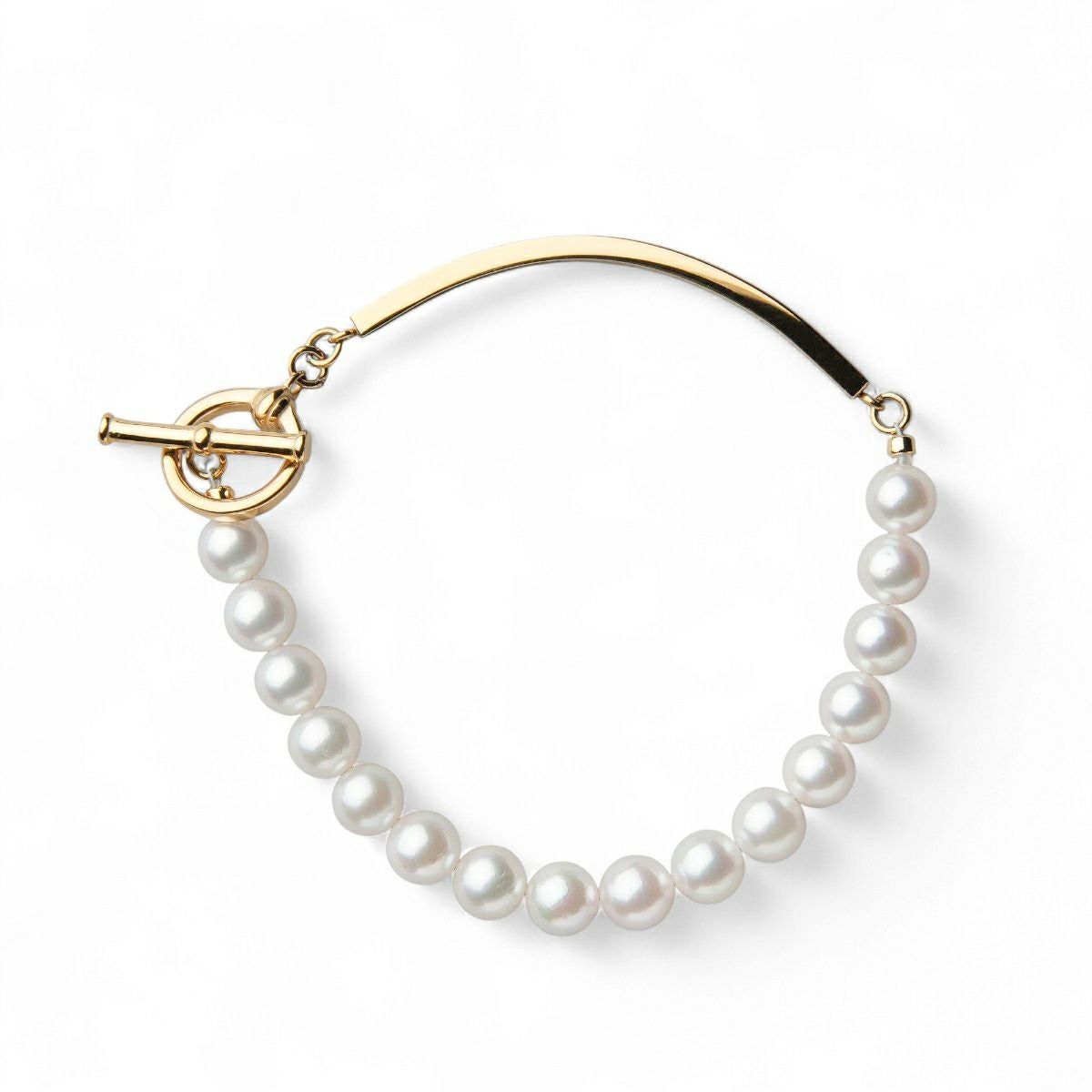 Supple あこや真珠 ハーフブレスレット　6.5-7.0mm SUS316L GP