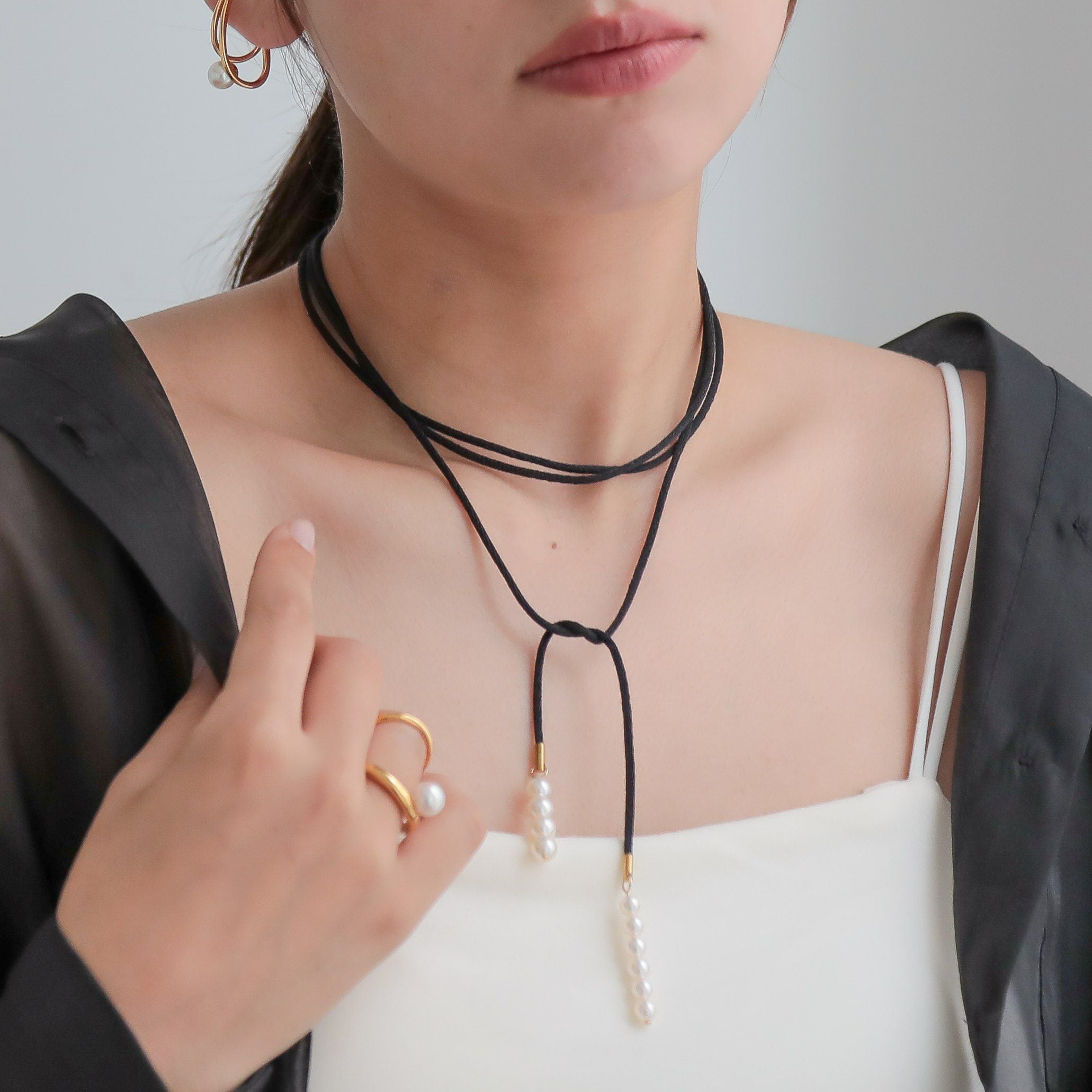 Supple あこや真珠 チョーカー 5.5-7.0mm コットンサテン | WSP