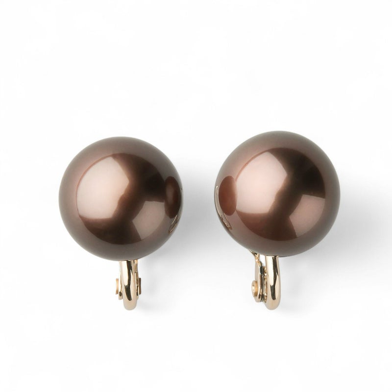 Chocolat タヒチ黒蝶真珠 イヤリング　13mmUP K18YG