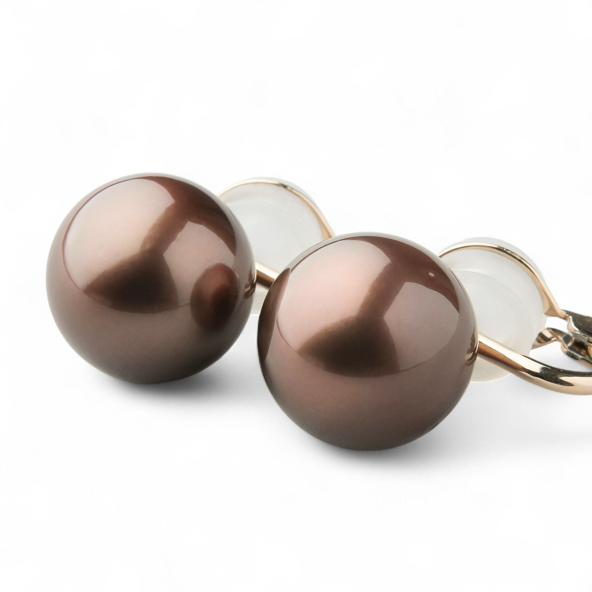 WEB限定】Chocolat タヒチ黒蝶真珠 イヤリング 13mmUP K18YG | 南洋