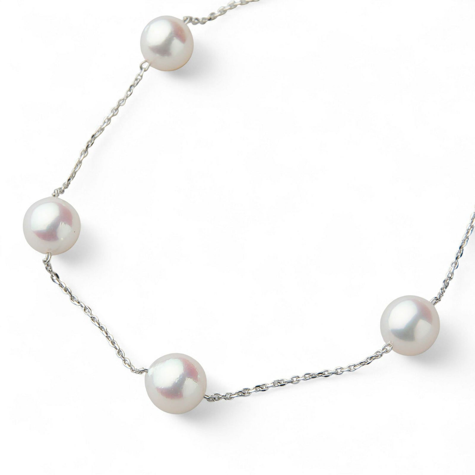 petit amie あこや真珠 ステーションブレスレット 6.0-6.5mm K18WG