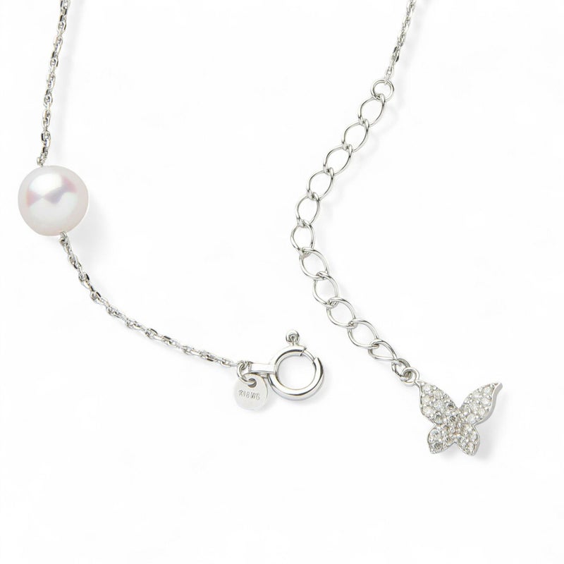 petit amie あこや真珠 ステーションブレスレット 6.0-6.5mm K18WG