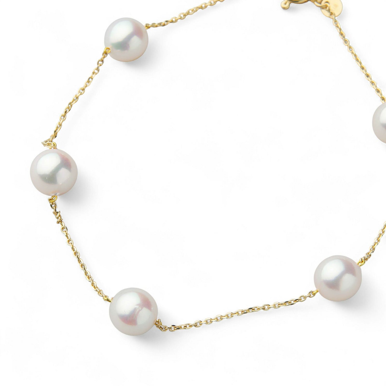 petit amie あこや真珠 ステーションブレスレット 6.0-6.5mm K18YG